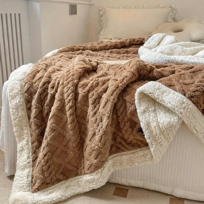 Reversible Sherpa Throw Blanket – Lightweight Soft Fleece Bed Throw