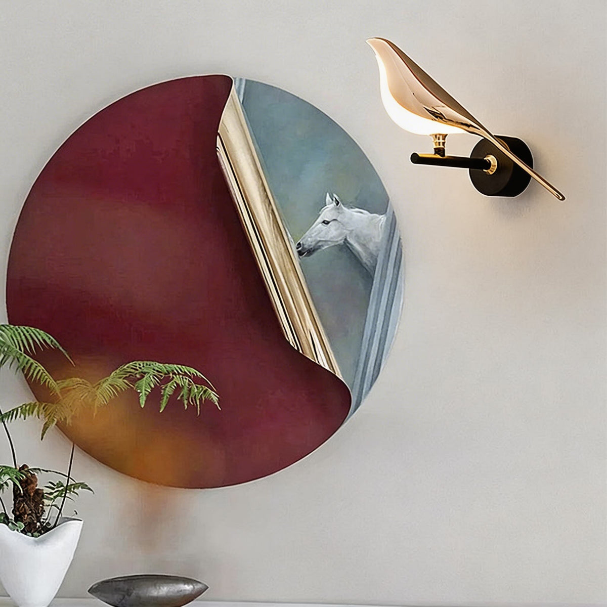 Nordic Bird Wall Sconce | Dimmable LED Glass Shade Light