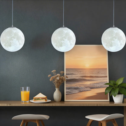 Moon Globe Pendant Light | Modern Adjustable Hanging Lamp