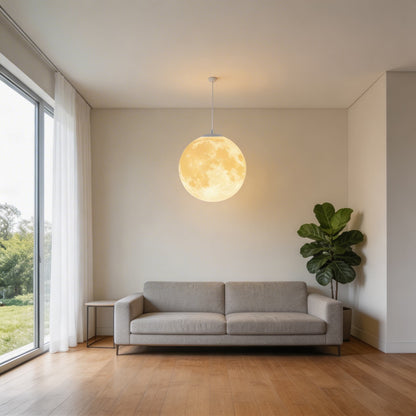 Moon Globe Pendant Light | Modern Adjustable Hanging Lamp