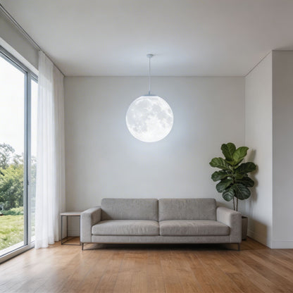 Moon Globe Pendant Light | Modern Adjustable Hanging Lamp