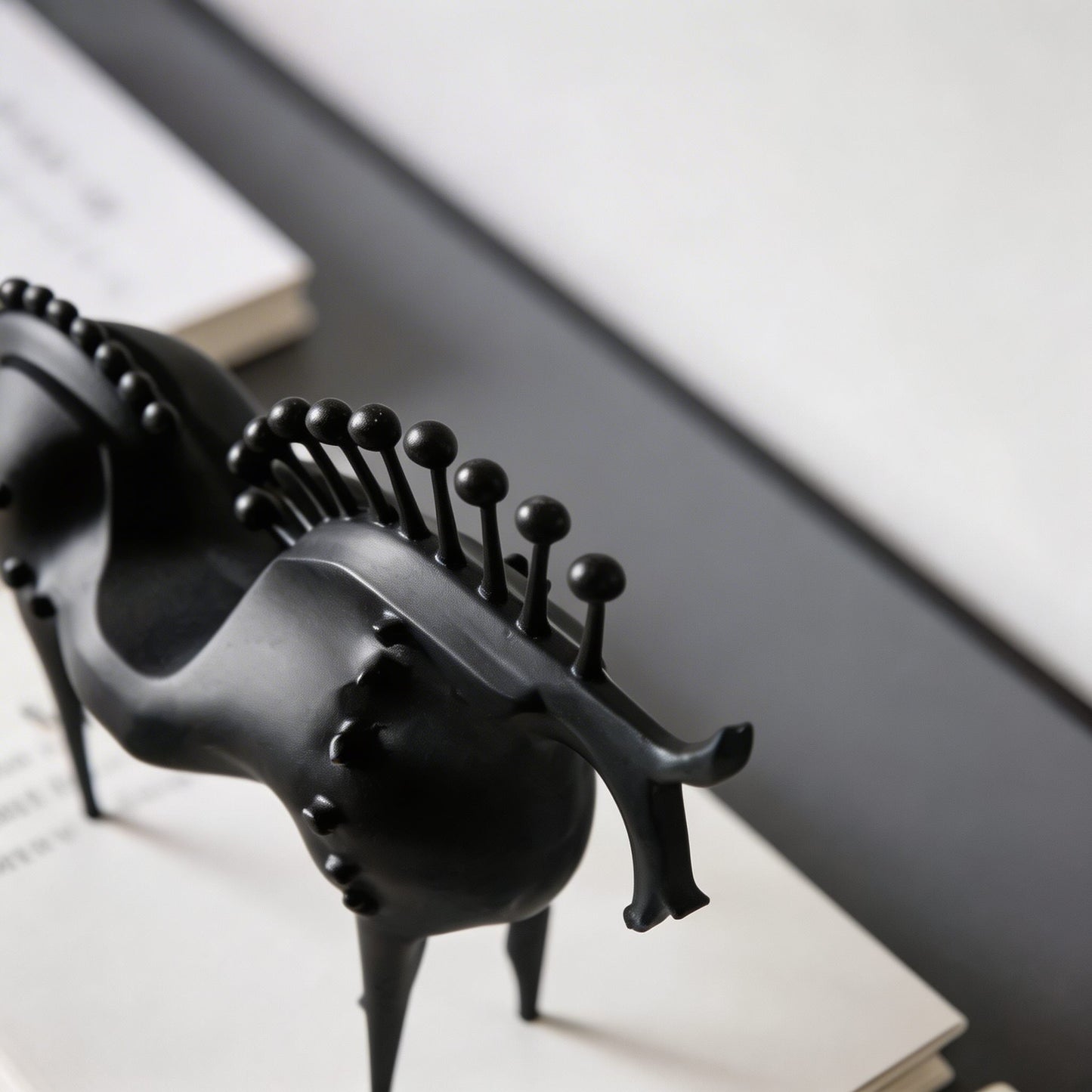 Cast Iron Abstract Horse Statue – Handmade Black Sculpture
