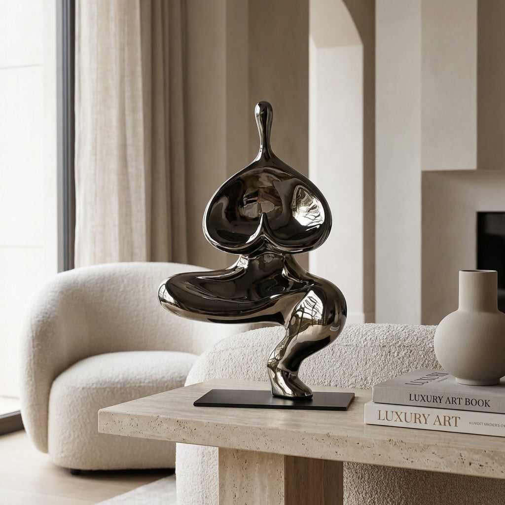 Polished Resin Abstract Sculpture – 12.6" Tall Statement Piece
