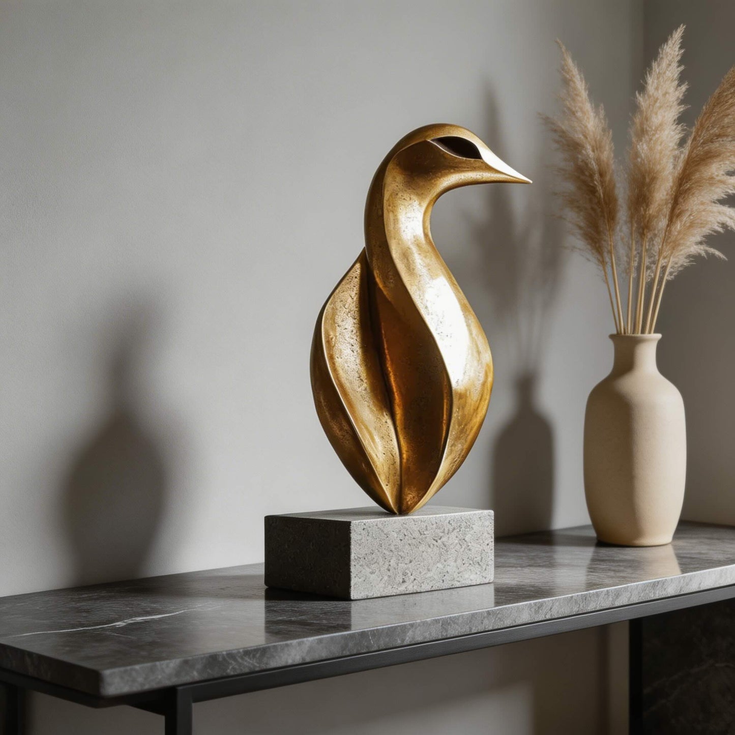 Abstract Balance Resin Sculpture – Minimalist Desk and Shelf Decor
