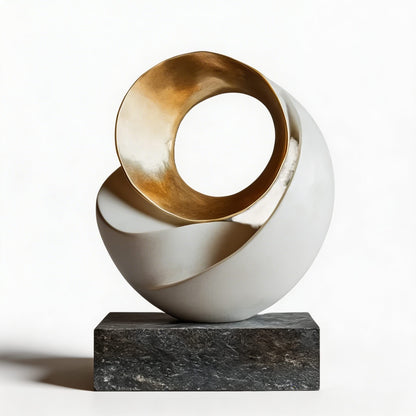 Abstract Balance Resin Sculpture – Minimalist Desk and Shelf Decor
