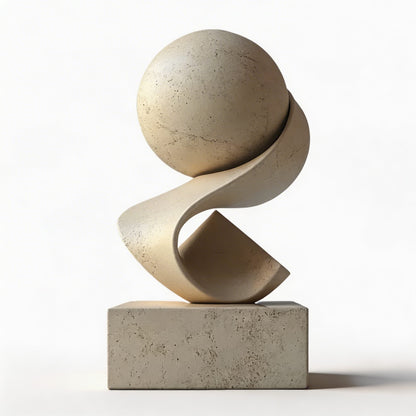 Abstract Balance Resin Sculpture – Minimalist Desk and Shelf Decor