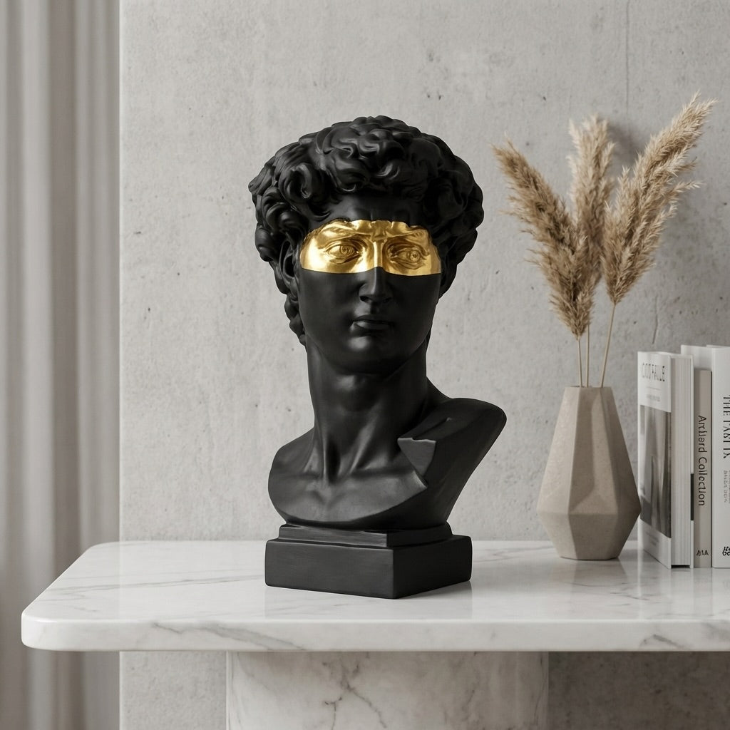 David Head Bust Sculpture – Modern Abstract Art Statue