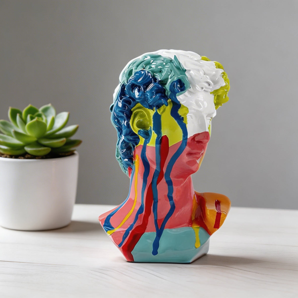 David Head Bust Sculpture – Modern Abstract Art Statue