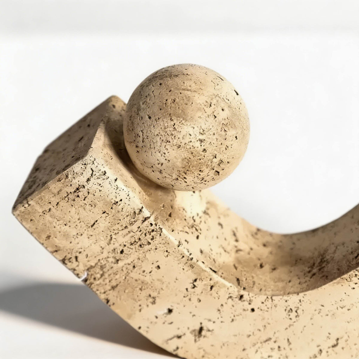 Geometric Arc Desk Sculpture – Natural Stone or Resin Accent