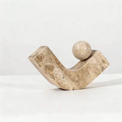 Geometric Arc Desk Sculpture – Natural Stone or Resin Accent