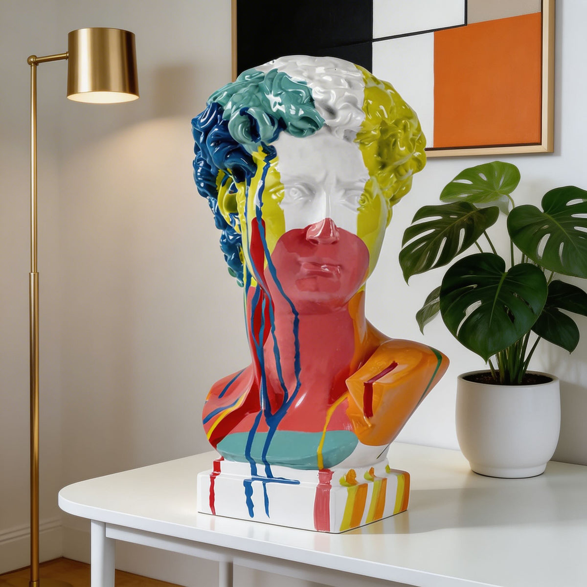 David Head Bust Sculpture – Modern Abstract Art Statue