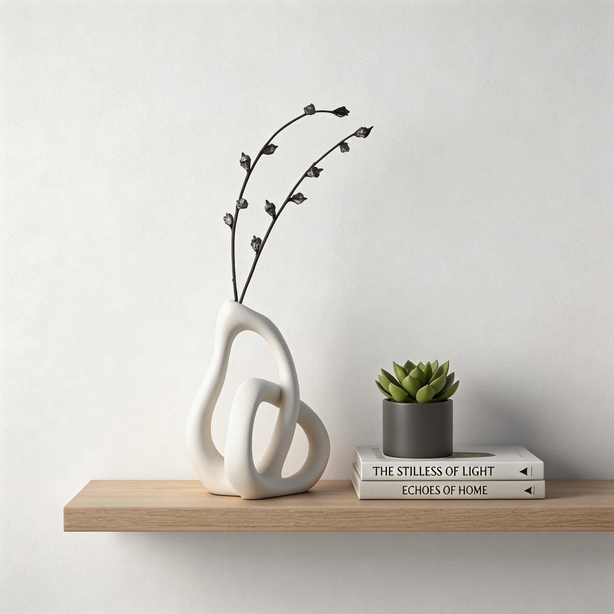 Nordic Irregular Ceramic Vase – Matte Finish for Dried Flowers