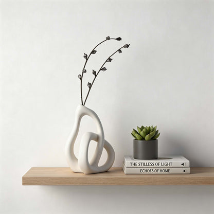 Nordic Irregular Ceramic Vase – Matte Finish for Dried Flowers