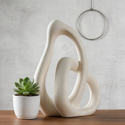 Nordic Irregular Ceramic Vase – Matte Finish for Dried Flowers