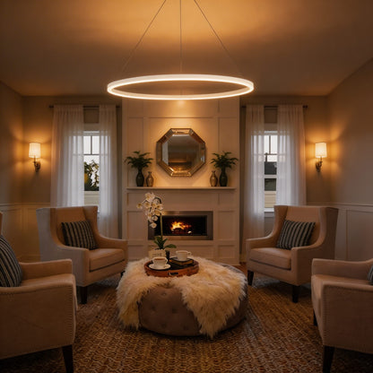LED Aluminum Chandelier | Dimmable 3-Temperature Hanging Light