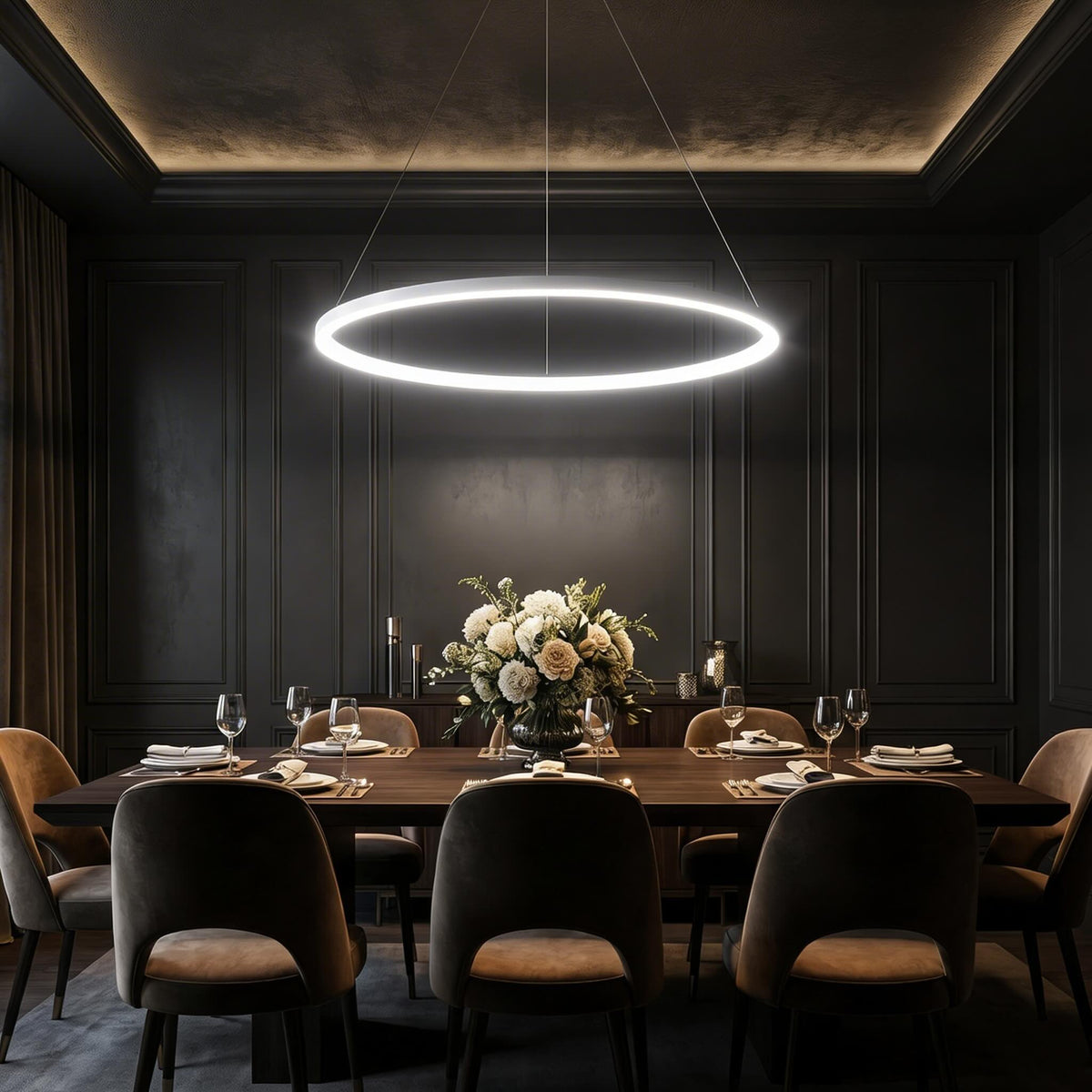 LED Aluminum Chandelier | Dimmable 3-Temperature Hanging Light