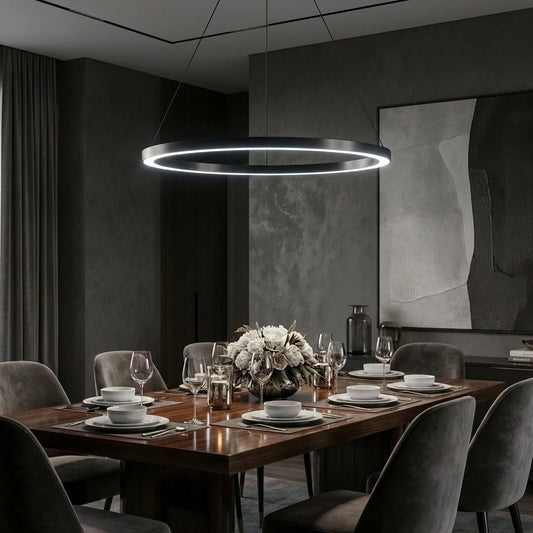 LED Aluminum Chandelier | Dimmable 3-Temperature Hanging Light