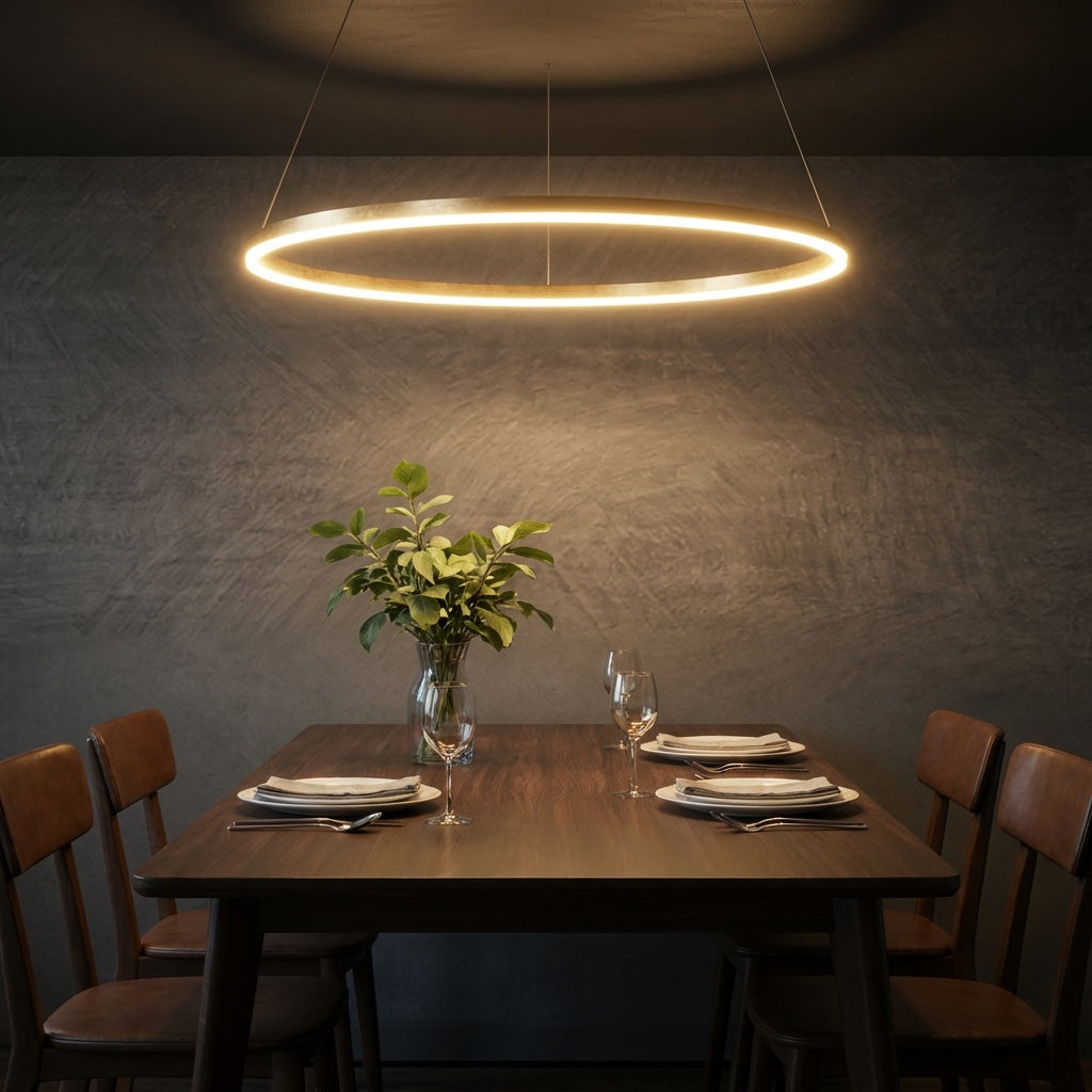 LED Aluminum Chandelier | Dimmable 3-Temperature Hanging Light