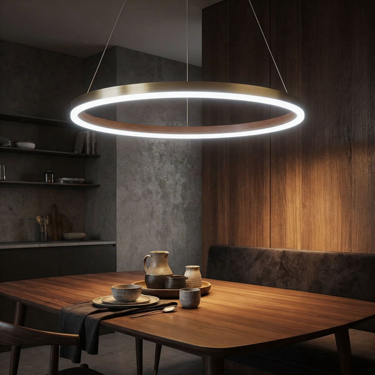 LED Aluminum Chandelier | Dimmable 3-Temperature Hanging Light