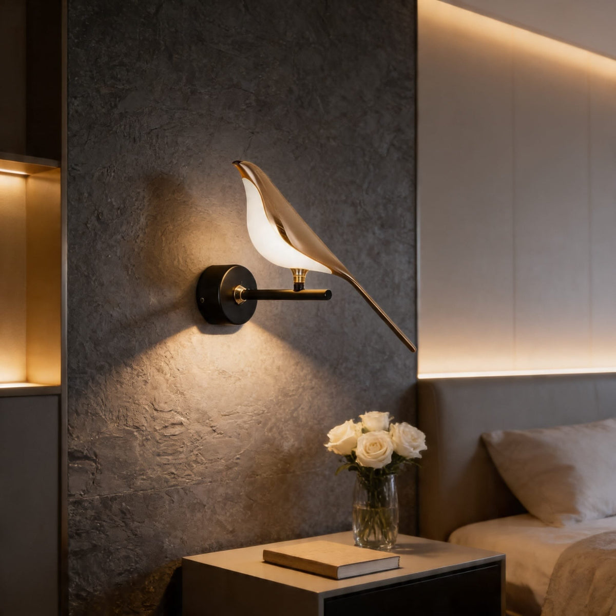 Nordic Bird Wall Sconce | Dimmable LED Glass Shade Light