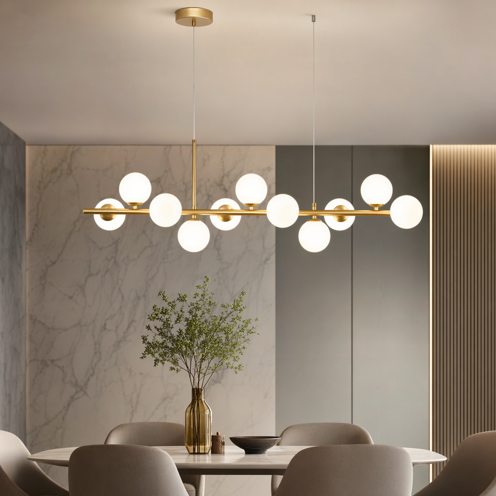 Glass Globe Cluster Chandelier | Modern Hanging Pendant