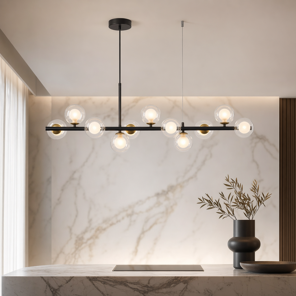 Glass Globe Cluster Chandelier | Modern Hanging Pendant