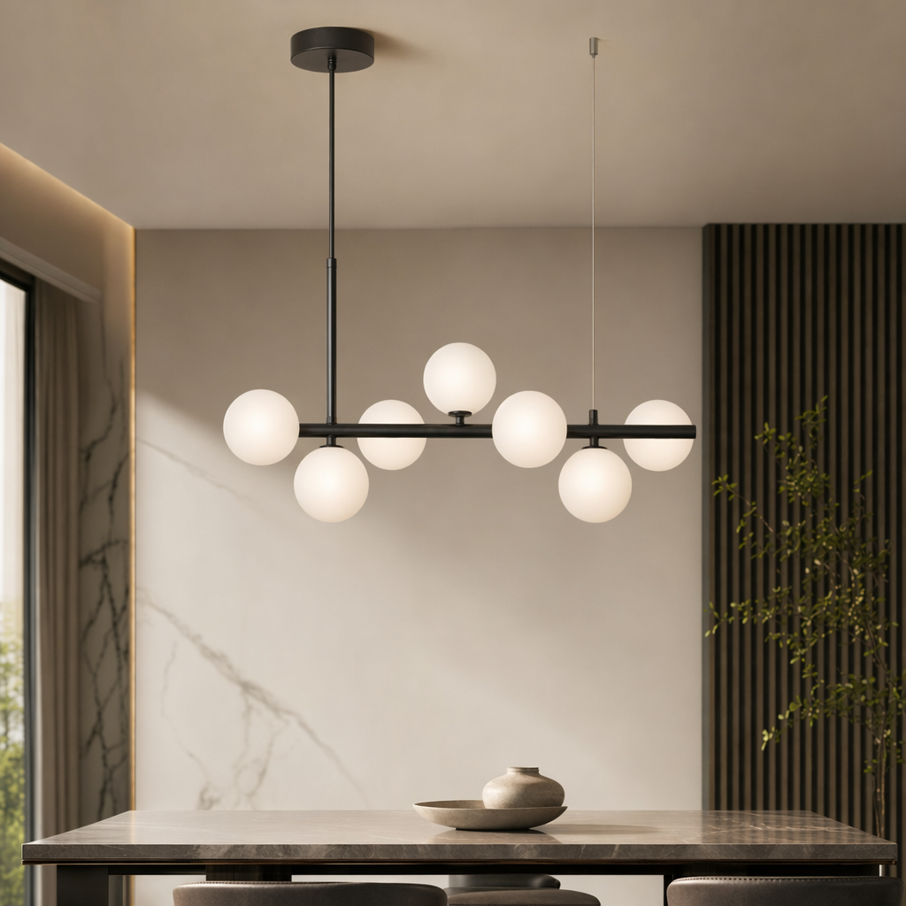 Glass Globe Cluster Chandelier | Modern Hanging Pendant