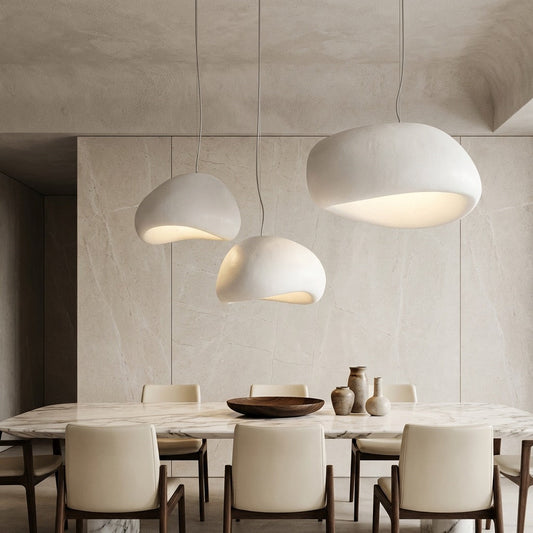 Wabi Sabi Fiberglass Pendant | Japandi Hanging Ceiling Light