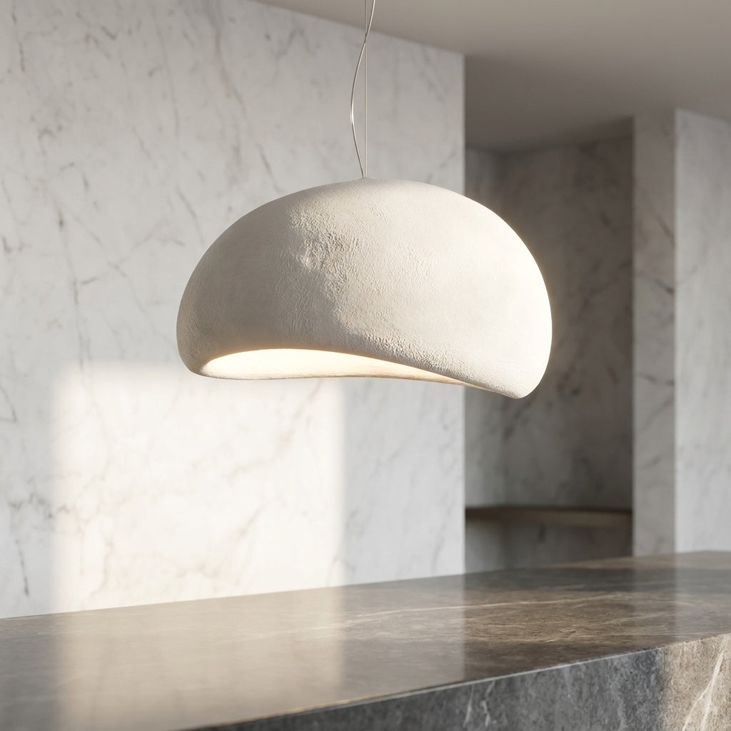 Wabi Sabi Fiberglass Pendant | Japandi Hanging Ceiling Light