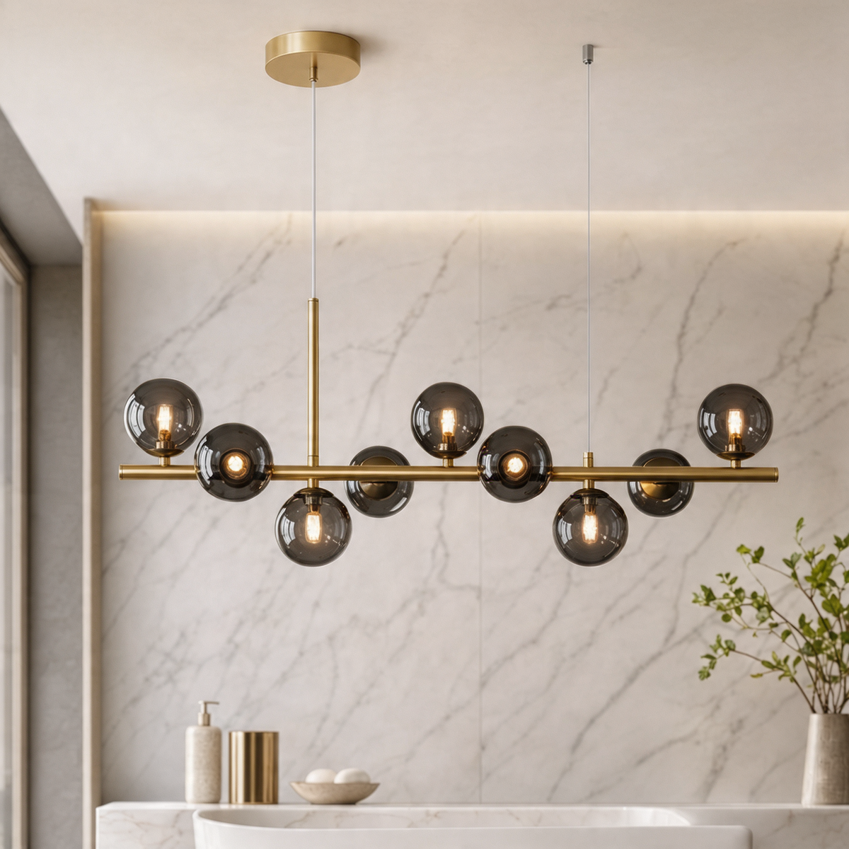 Glass Globe Cluster Chandelier | Modern Hanging Pendant