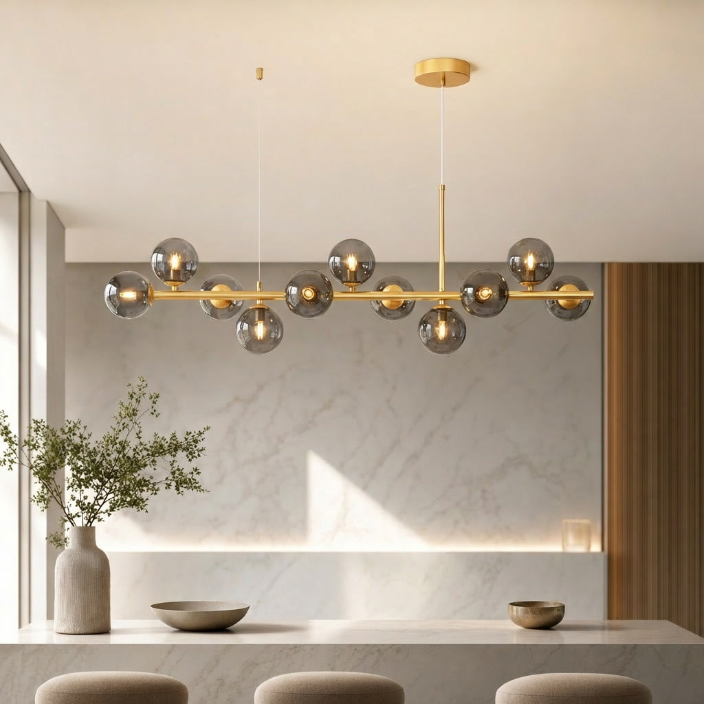 Glass Globe Cluster Chandelier | Modern Hanging Pendant