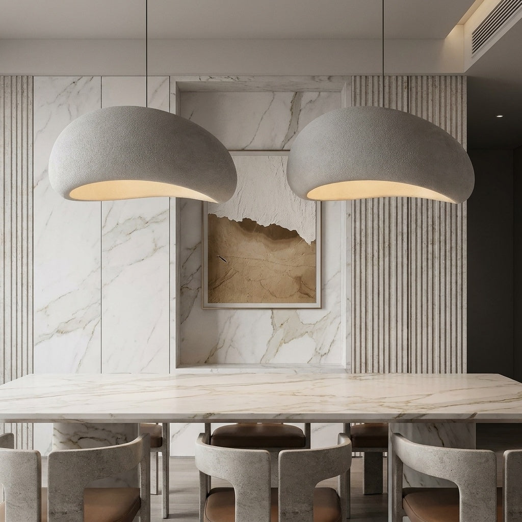 Wabi Sabi Fiberglass Pendant | Japandi Hanging Ceiling Light