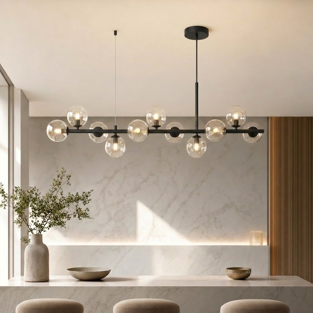 Glass Globe Cluster Chandelier | Modern Hanging Pendant