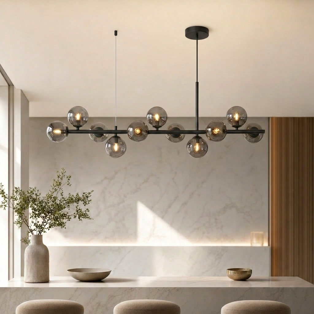 Glass Globe Cluster Chandelier | Modern Hanging Pendant
