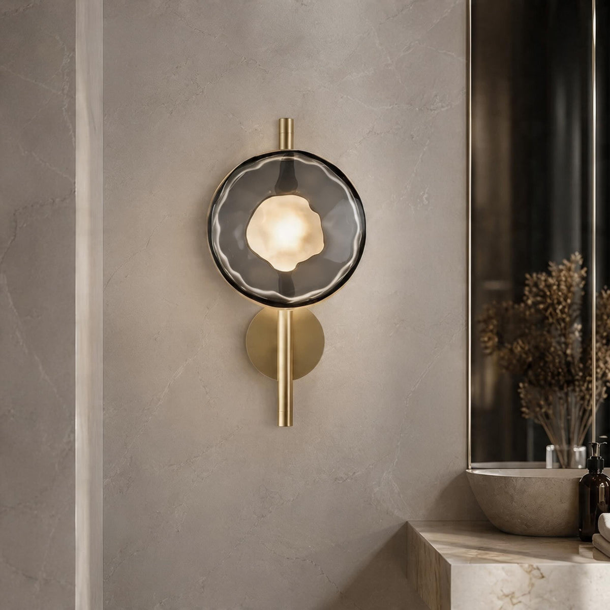 Nordic Round Glass Wall Sconce | Integrated 5W LED Light