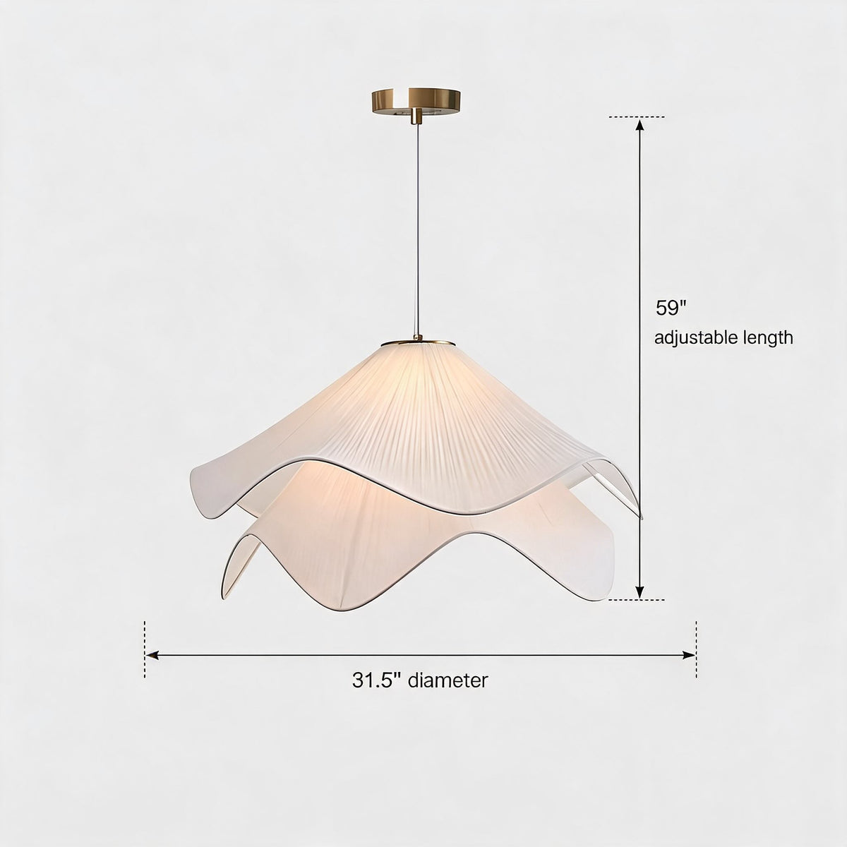 Japandi Fabric Pendant Light | Modern Shade Ceiling Lamp