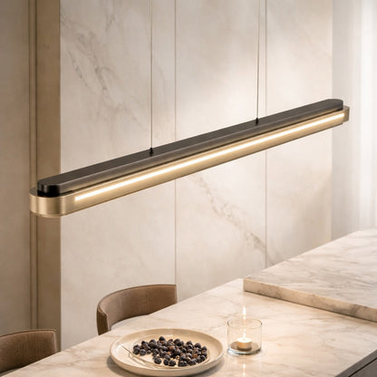 Linear Metal Pendant Lamp | Adjustable LED Dining Light