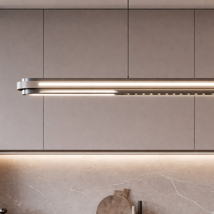 Linear Metal Pendant Lamp | Adjustable LED Dining Light