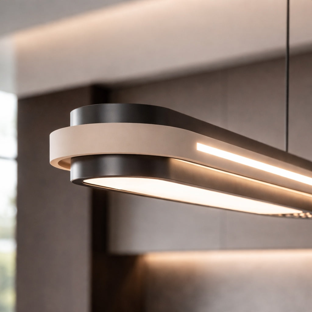 Linear Metal Pendant Lamp | Adjustable LED Dining Light