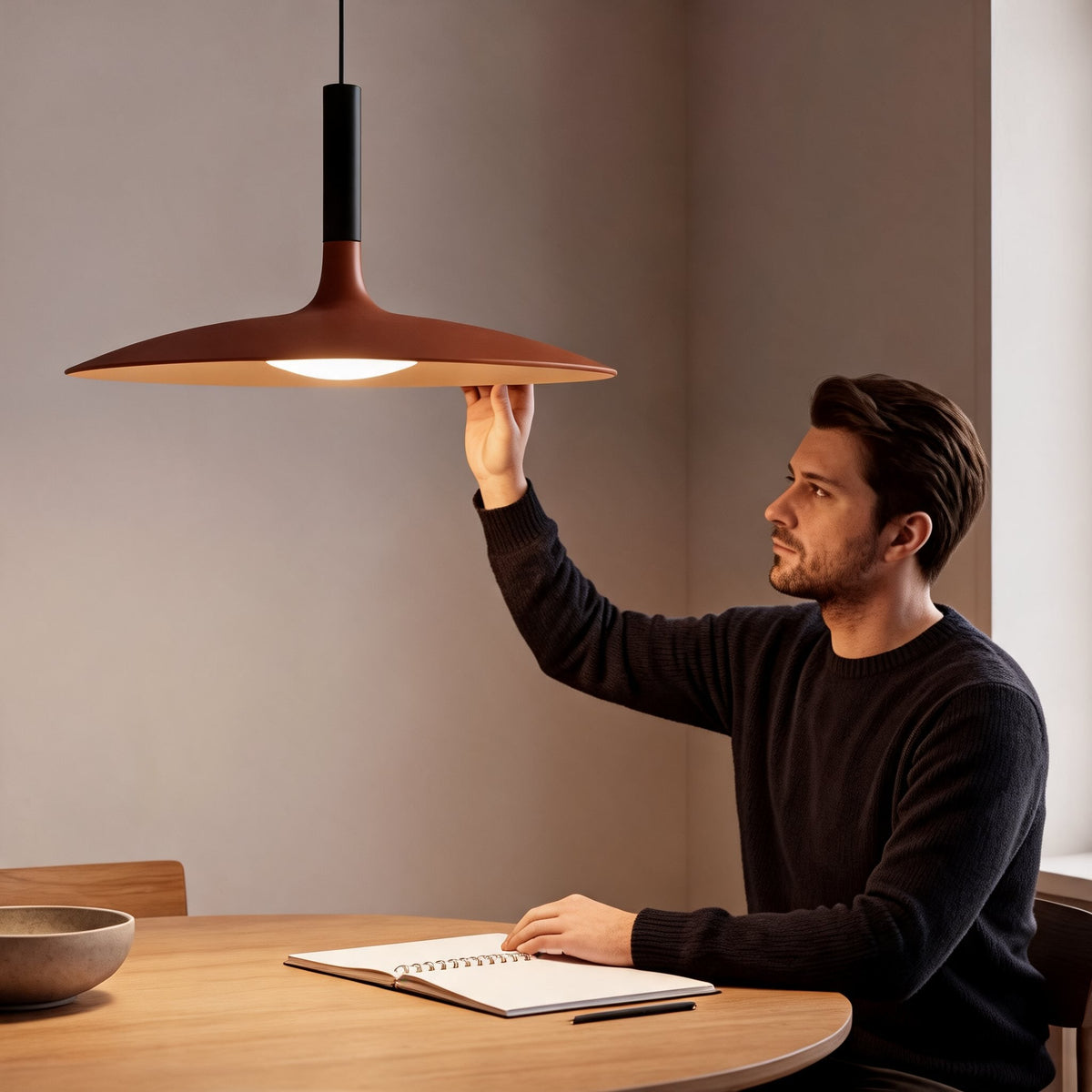 Concrete Pendant Light | Dimmable LED Kitchen Island Fixture