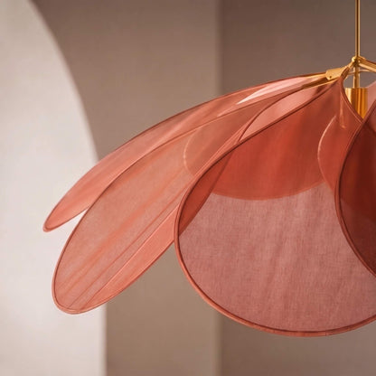 Flower Pendant Lamp | Fabric Shade Adjustable E27 Ceiling Light
