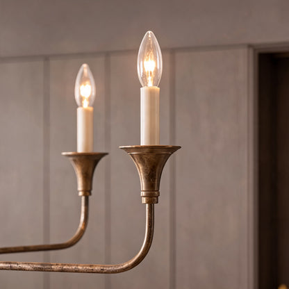 Brass 5-Head Chandelier | Adjustable E14 Flush Mount Light