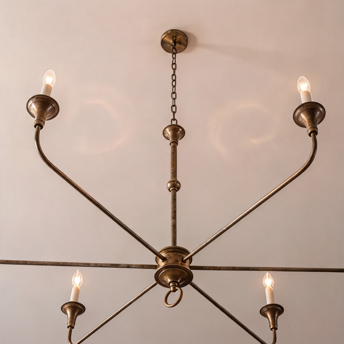 Brass 5-Head Chandelier | Adjustable E14 Flush Mount Light