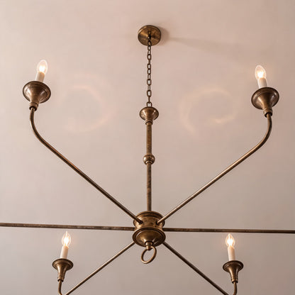 Brass 5-Head Chandelier | Adjustable E14 Flush Mount Light