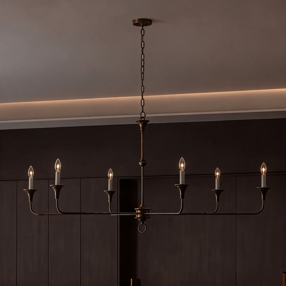 Brass 5-Head Chandelier | Adjustable E14 Flush Mount Light