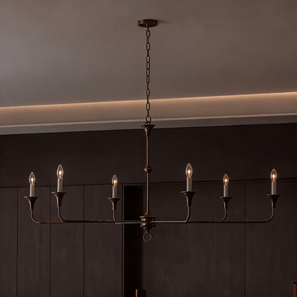 Brass 5-Head Chandelier | Adjustable E14 Flush Mount Light