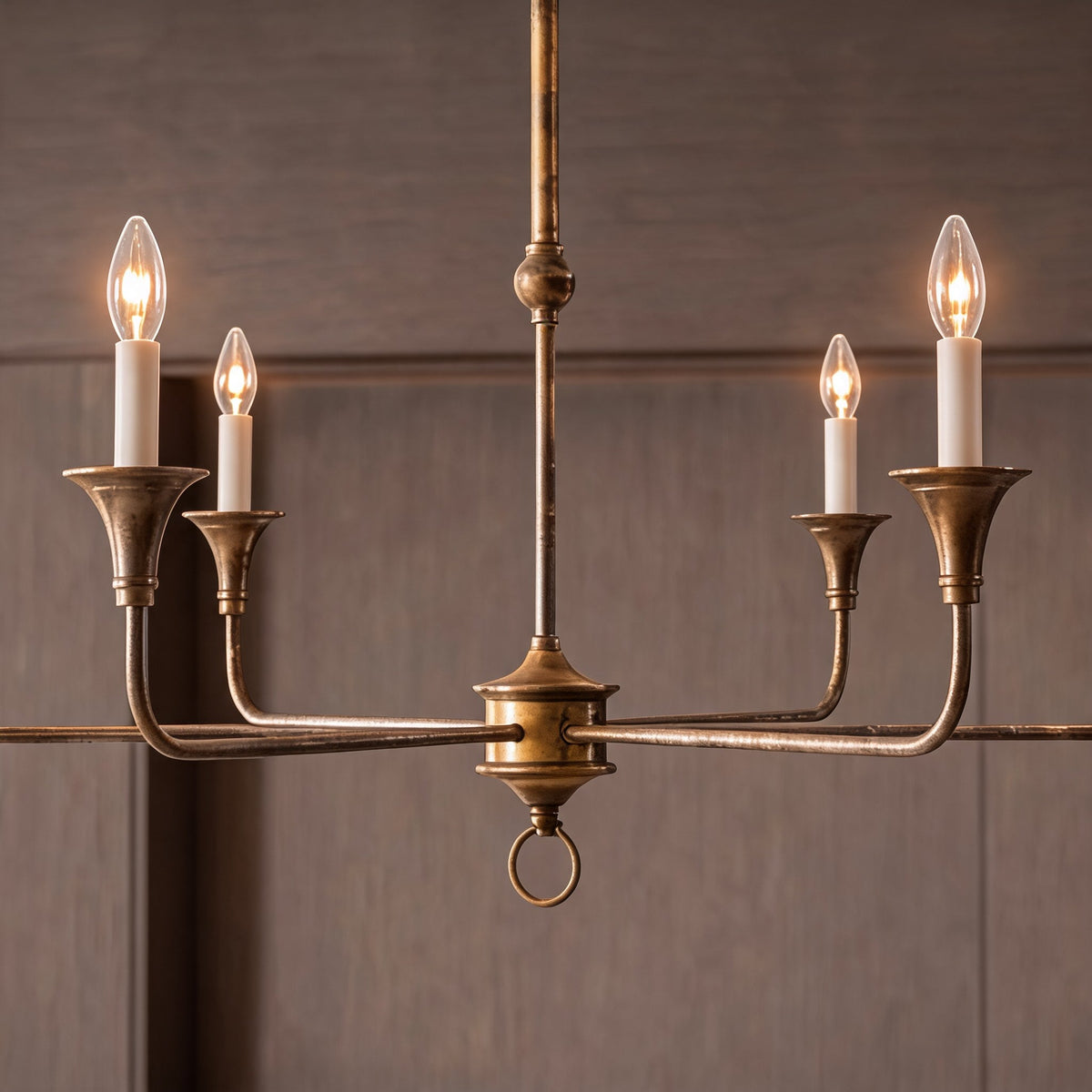 Brass 5-Head Chandelier | Adjustable E14 Flush Mount Light