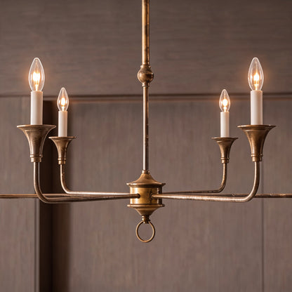 Brass 5-Head Chandelier | Adjustable E14 Flush Mount Light