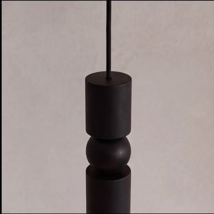 Geometric Black Pendant Light | Adjustable Dimmable LED Lamp