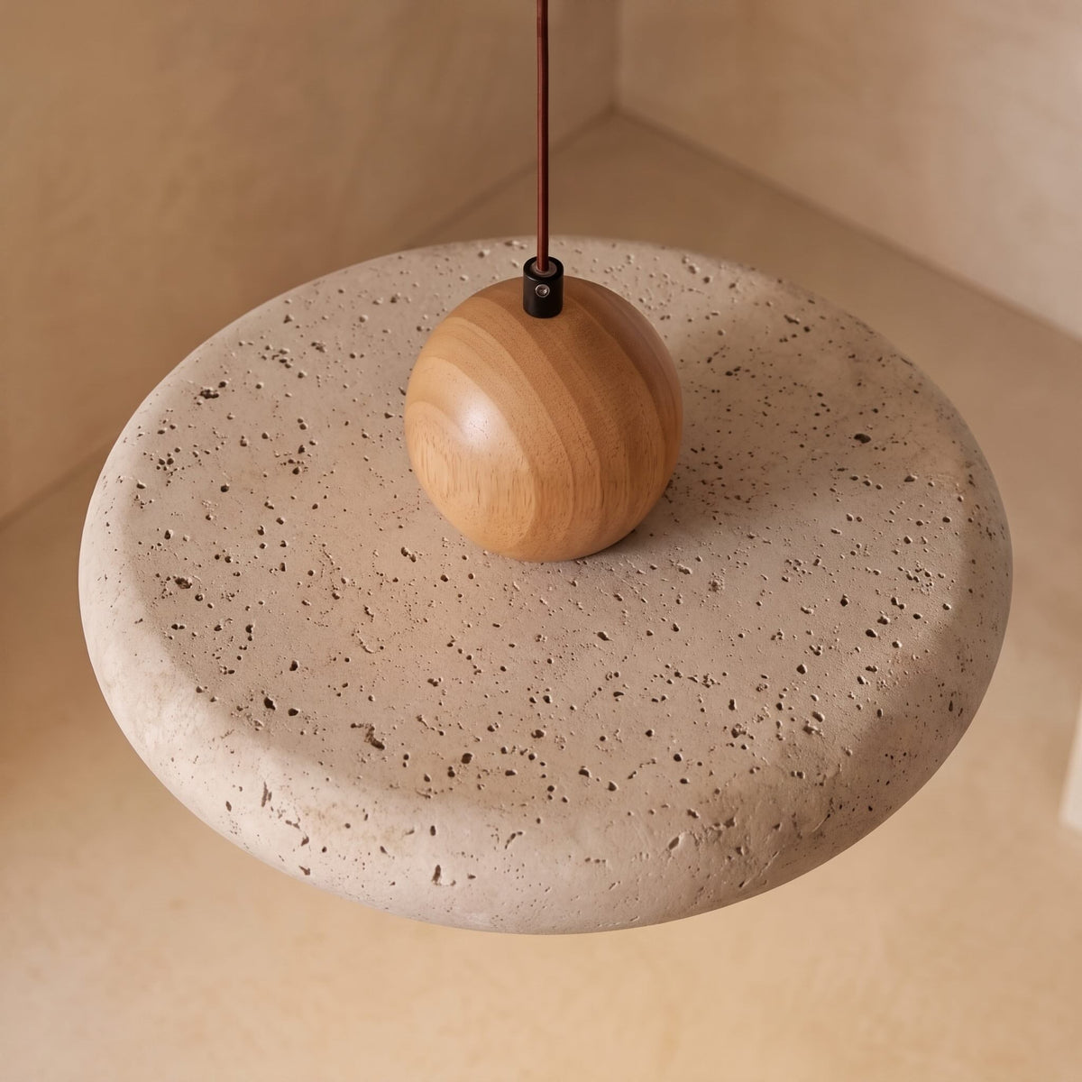 Travertine Pendant Lamp | 30cm LED Kitchen Hanging Light